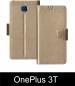 Sbms Oneplus 3T Gold Artificial Leather Shock Proof Flip Cover