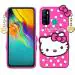 RUPELIK (Hello Kitty Infinix Hot 9 Pink) Hello Kitty Rupper Back Case Cover |3D Cute| Soft Silicone Back Cover with Pendant Compatible for Infinix Hot 9 / Hot 9 Pro (Pink)