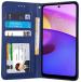 Unistuff Faux Leather Back Case Flip Cover for Motorola e40, Moto e40, Motorola Moto e40 with ID Card Slot | Foldable Kickstand | 2 Card Slot | 1 Cash Slot - Executive Blue, 65340