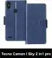 Sbms Tecno Camon I Sky 2 In1 Pro Blue Artificial Leather Shock Proof Flip Cover