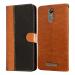 Casotec Premium Leather Kickstand Wallet Flip Case Cover with Magnetic Closure for Gionee S6s - Camel and Black