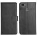 Genron Realme U1 Flip Cover Case | Hand Stitched | Shockpooof | Wallet Style Leather Flip Back Cover for Realme U1 (Black)