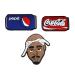 YellowCult Pack of 3 Shoe charms for Clog Shoes, Wristband Charm, Shoe, Bracelet Decoration or Party Gifts [MISC - Coca-Cola/Pepsi/Tupac Shakur]