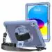 ProElite Cover for Apple iPad 10th Gen Cover Case, Rugged Shockproof Armor case Cover for Apple iPad 10th Gen with Hand Grip and Rotating Kickstand (Transparent Back) with Should Strap, Lavender