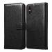Fastship Faux leather Wallet with Back Case TPU build Stand & Magnetic Closure Flip Cover for LAVA Z61 Pro - Venom Black
