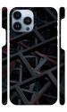 YAPZONE Abstract Black Metallic Bars on Black Background |Designer Printed Hard Back Cover for Apple iPhone 13 Pro Max Premium & Attractive Case for Your Smartphone