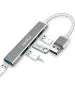 Verilux USB Hub 3.0 for PC, 4 Port High Speed USB Hub with Aluminium Shell (Grey)