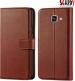 SCARDY SAMSUNG A5 2016 BACK COVER / LEATHER FLIP COVER / BROWN COLOR