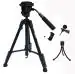 Eloies Simpex Tripod VCT-691RM, Long Lightweight Professional Aluminium 57 inch Tripod kit with Eloies Mini Tripod for DSLR Camera's & Mobile Phones and Microphone for Quality sound recording. Combo Pack