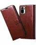 Malvi Gold Redmi Note 10S Brown Artificial Leather Flip Cover
