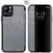 SOFTY Business Class FLIP Book CASE Cover for Apple iPhone 11 /Front Half Clear Window for Apple iPhone 11 6.1'' - GREY