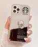 TREEMODA Premium Starbucks Floating Liquid Dark Coffee Silicone Case for Iphone 14 Pro.
