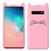 Indiacase Samsung Galaxy S10 Lite (OLD) Pink Slim Silicone, Rubber Cat Design, Wireless Charging Compatible Cases & Covers, Display Size-12 mm, 14 x 7 x 5 mm