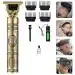 DWISAPTTI T9 Trimmer Men Professional Buddha Style Rechargeable Cordless Hair Beard Clipper Shaver For Men (Golden), Battery Powered
