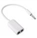 Tech Gear White 3.5mm Audio Jack Stereo Headphone Splitter