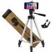 THARKO ripod 3110 Stand with 3-Way Head Tripod Mobile Phone Holder Mount Tripod Kit, (Silver, Supports Up to 1100 g)