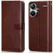 MAHTOX Flip Cover for Xiaomi Mi Redmi Note 13 Pro Plus 5G (Brown, Magnetic Case)
