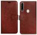 AmericHome Oppo A8, PDBM00 Brown Rubber, Cloth, Artificial Leather Shock Proof Mobile Flip Cover