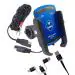 Bobo Bm1 Pro Blue Polycarbonate Waterproof Jaw-Grip Motorcycle Mobile Phone Holder Mount With Fast Usb 3.0 Charger, Sae Connector & Small Usb Cable,