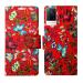 A D Enterprises Red Pattern Flip Cover for Vivo V21 5G | Magnetic Case | Shock Absorbent | Flip Cover Vivo V21 5G