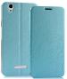 Pudini Blue Leather Flip Cover Case For Micromax Yu Yureka