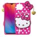 Fastship Rubber Kitty with Cat eye Latkan Case Back Cove for Realme RMX3231 / C11 2021 - Dark Pink