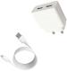 Badger Wall Charger Accessory Combo for Compatible with Moto e4 plus with Data Transfer & Fast Charging Cable (White)