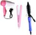 ROMARO Nirvani NV-1290 1000 Watt dryer AIO-16B Iron Rod Curler and MINI Hair Straightener Personal Care Appliance Combo (Hair Styler)