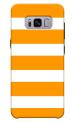 MobiEra Samsung Galaxy S8 White Orange Design Plastic Hard Case Cover