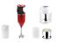 Kingstar Electric Hand Blender for Kitchen with Whisk, Mixing Jar & Chopper Attachment | Titanium Coated Stainless Steel Blades Mixer Grinder | Variable Speeds+TURBO | Blender for smoothie and juices, Batters & more| Red- Blender with Chopper.