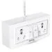 Palfrey Electric Extension Board - 16A/20A + 16A/20A with Two Switch and Heavy Duty 5 Meter Wire (White)