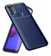 Golden Sand for Motorola Moto E40 Back Cover Drop Tested Shock Proof Slim Armor Aramid Carbon Fibre Rugged TPU Case for Motorola Moto E40, Blue