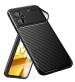 Golden Sand for POCO M5 Back Cover Drop Tested Shock Proof Slim Armor Aramid Carbon Fibre Rugged TPU Case for POCO M5 4G, Black