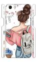 YAPZONE | Designer Back Case Cover for Oppo A83 | Cool Girl with Books and Bag |