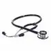 RCSP Aluminium Dual Head Stethoscope For Doctors And Medical Students, Light Weight Chest Piece With Flexible Latex Free Tube And Soft Sealing Ear Knobs (Black)