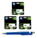 HP 965XL C/M/Y Original Ink Cartridge (Set of 3) With ITGLOBAL 3in1 Multi-Function Pen