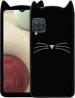 Mcase Black Rubber, Silicon Back Cover For Samsung Galaxy F22 (Model - Cat Kitty - 33365)