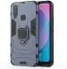 MONKISH Vivo Y12 Blue Plastic, Thermoplastic Polyurethane 360 Degree Metal Rotating Ring Kickstand Holder Armor Shockproof Case Cover|Mobile Cover|Mobile case|Flip cover