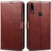 RUPELIK Motorola/ Moto E6 Plus Vintage Leather flip Case Cover| Inside TPU with Card Pockets Wallet Stand Magnetic Closure 360 Degree Complete Protection Vintage Flip Cover for Motorola/ Moto E6 Plus - Brown