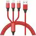 BESTOR Multi Charging Cable 3 in 1 Nylon Braided Multiple USB Fast Charging Cable