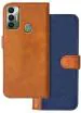 Cowboy Tecno Spark 7T, Tecno Spark 7 Blue, Brown Rubber, Cloth, Artificial Leather Shock Proof Flip Cover