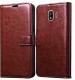Mintak Samsung Galaxy J2(18) Brown Thermoplastic Polyurethane Scratch Resistant and Shockproof Mobile Flip Cover