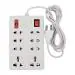 CADEAU Extension Board 3 Meter longwire with 6 Socket 2-pin 2 socket 3-pin and 1 Master Switch Combo ( Pack of 1)
