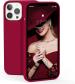 EasyTac Rose Red Silicone Shockproof Cover Case For Iphone 13 Mini 5.4 Inch