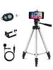Lepiz 3110 Combo Tripod with Selfi Remote and Collar Mic for Mobile, Fold-able, Portable Adjustable