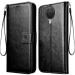 Slugabed Vintage Leather Finish Flip Cover for Nokia G20 | Inside Pockets & Inbuilt Stand | Wallet Style Back Case | Magnet Closure (Black)