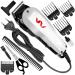 QGS Men Powerful Adjustable Titanium Wired High Quality Hair Clipper Beard Moustache Fully Waterproof Trimmer 0 min Runtime 7 Length Settings