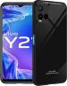 Clickaway Vivo Y21 9H Premium Top Grade Rich Look Glass Case Back Cover (Black)