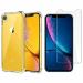 Kite Digital iPhone Xr Transparent Bumper Shock Proof Corner Soft TPU Silicone Flexible Back Case Cover + Transparent Tempered Glass Screen Protector