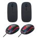 LAZYwindow Optical wired mouse & Wireless Bluetooth Mouse With Dongle And Adjustable DPI (Black)